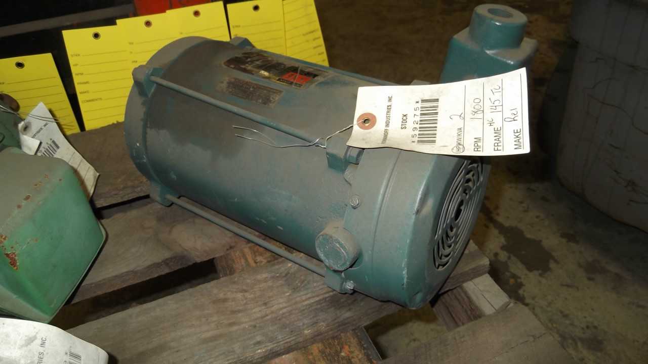 2 HP 1800 RPM 145TC Frame Reliance Motor Unused - ELECTRIC MOTORS