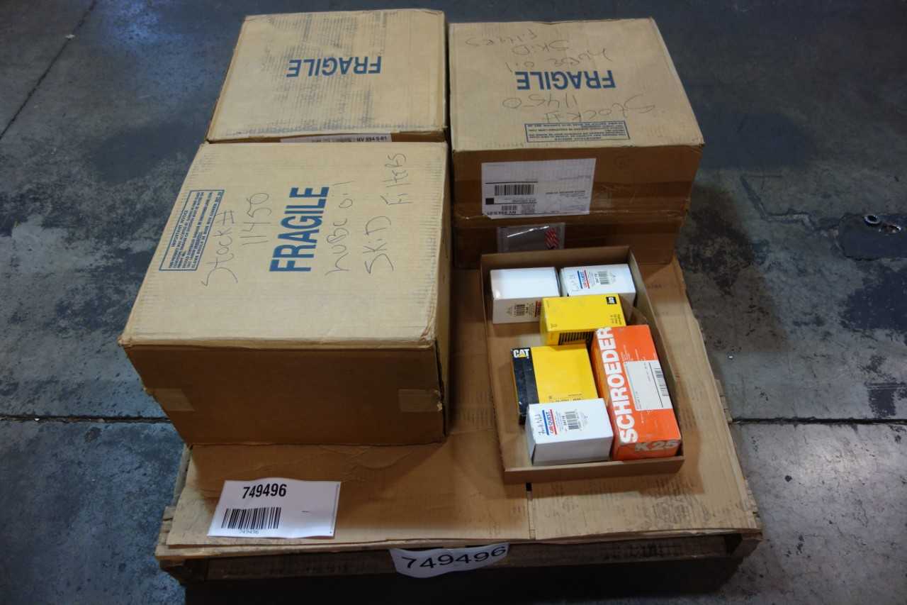 1 PALLET OF ASSORTED HYDRAULIC FILTER ELEMENTS, FILTER ASSEMBLY, SEAL KIT- CATERPILLAR, ROYAL - PNEUMATIC FILTER ELEMENTS