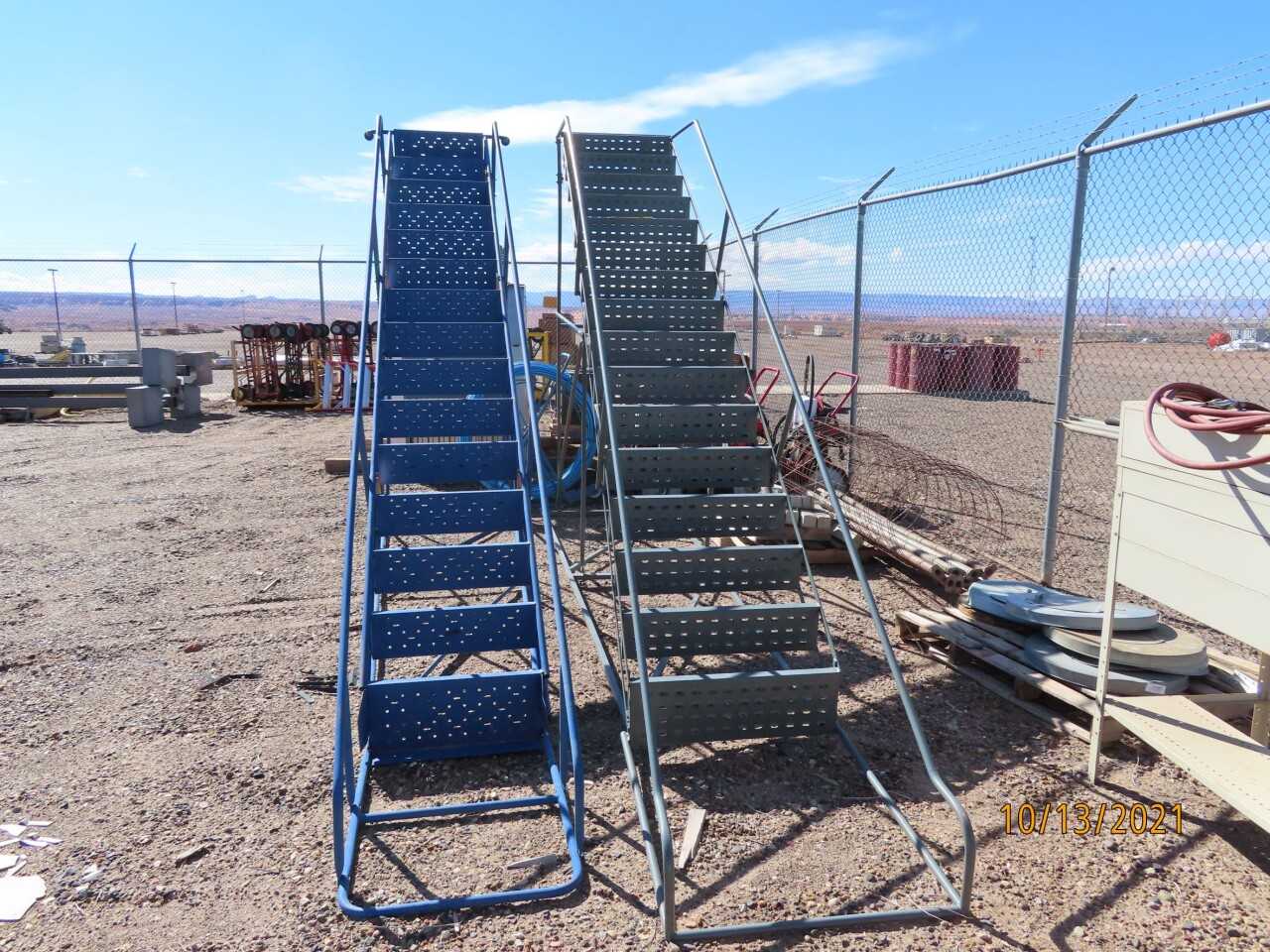 Ladder, Louisville 12 foot rolling (Blue one only) - MATERIAL HANDLING