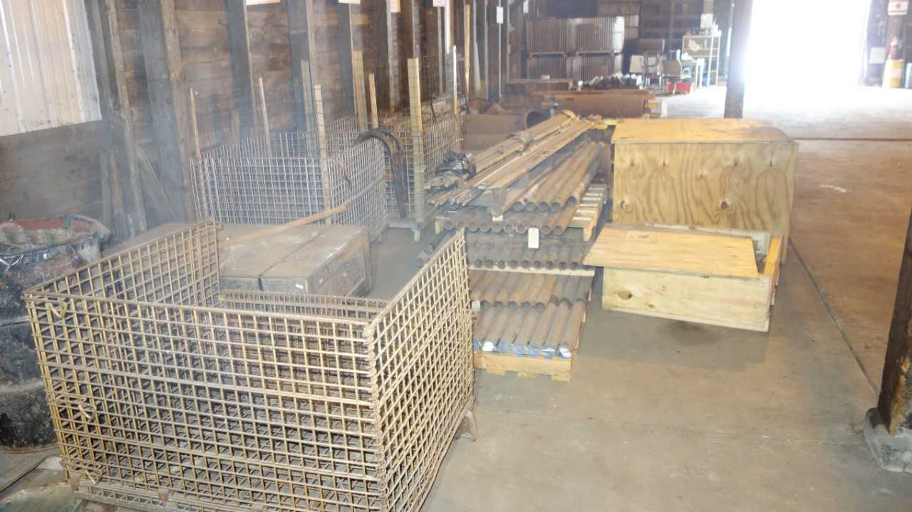 LOT OF ASSORTED STEEL REPLACEMENT PARTS, STEEL COVERS, MESH CRATES - MISCELLANEOUS