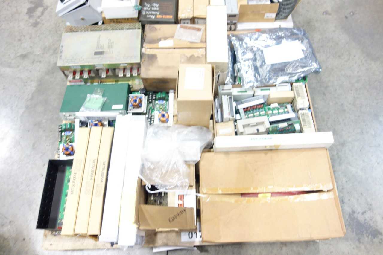 2 PALLETS OF ASSORTED ELECTRICAL PRESSURE SWITCH, INVERTER PACK, ENCLOSURE, POWER SUPPLY, SWITCH CONTROLS, CIRCUIT BOARDS, MODULE, CHASSIS MODULE- EDWARDS, DAIFUKU, TRIUMPH, GENERAL ELECTRIC, MITSUBISHI - AUTOMATION & CONTROLS