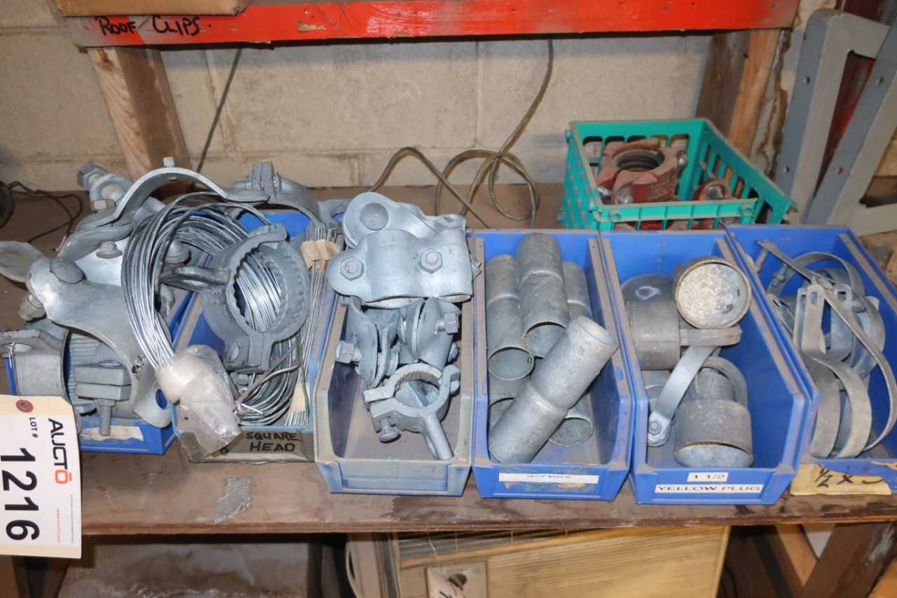 LOT OF ASSORTED PIPE COUPLINGS/BRACKETS - COUPLINGS, JOINTS, & HUBS