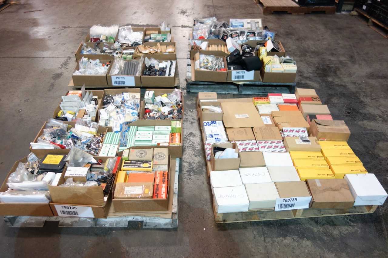 4 PALLETS OF ASSORTED MISCELLANEOUS INDUSTRIAL SURPLUS - ELECTRICAL COMPONENTS