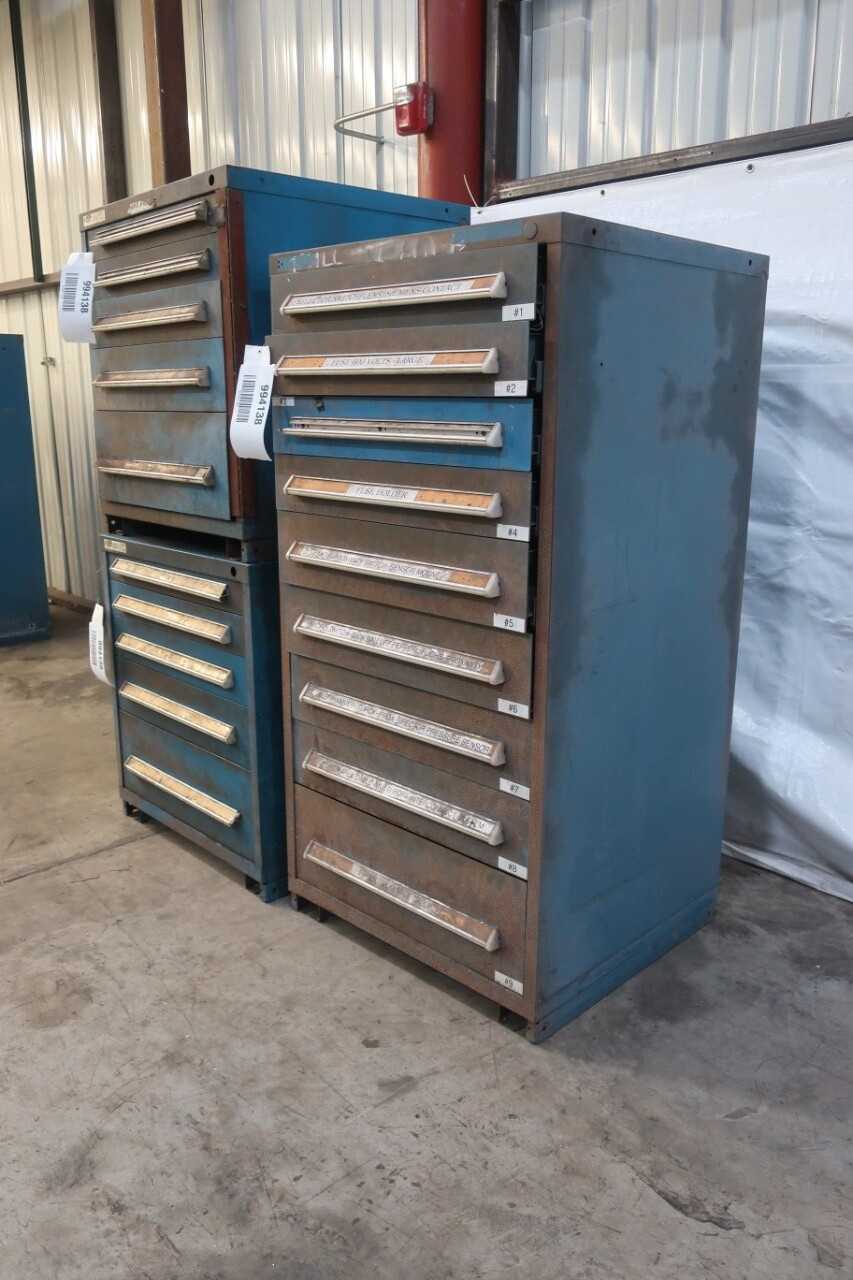 LOT OF 3 ASSORTED STANLEY VIDMAR TOOL CABINETS - TOOL STORAGE
