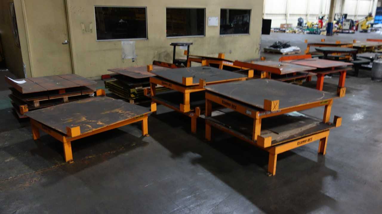 9 STACKS OF ASSORTED ECONO LIFT TURNTABLES & COMPONENTS, 1000LBS, 2000LBS - MATERIAL HANDLING