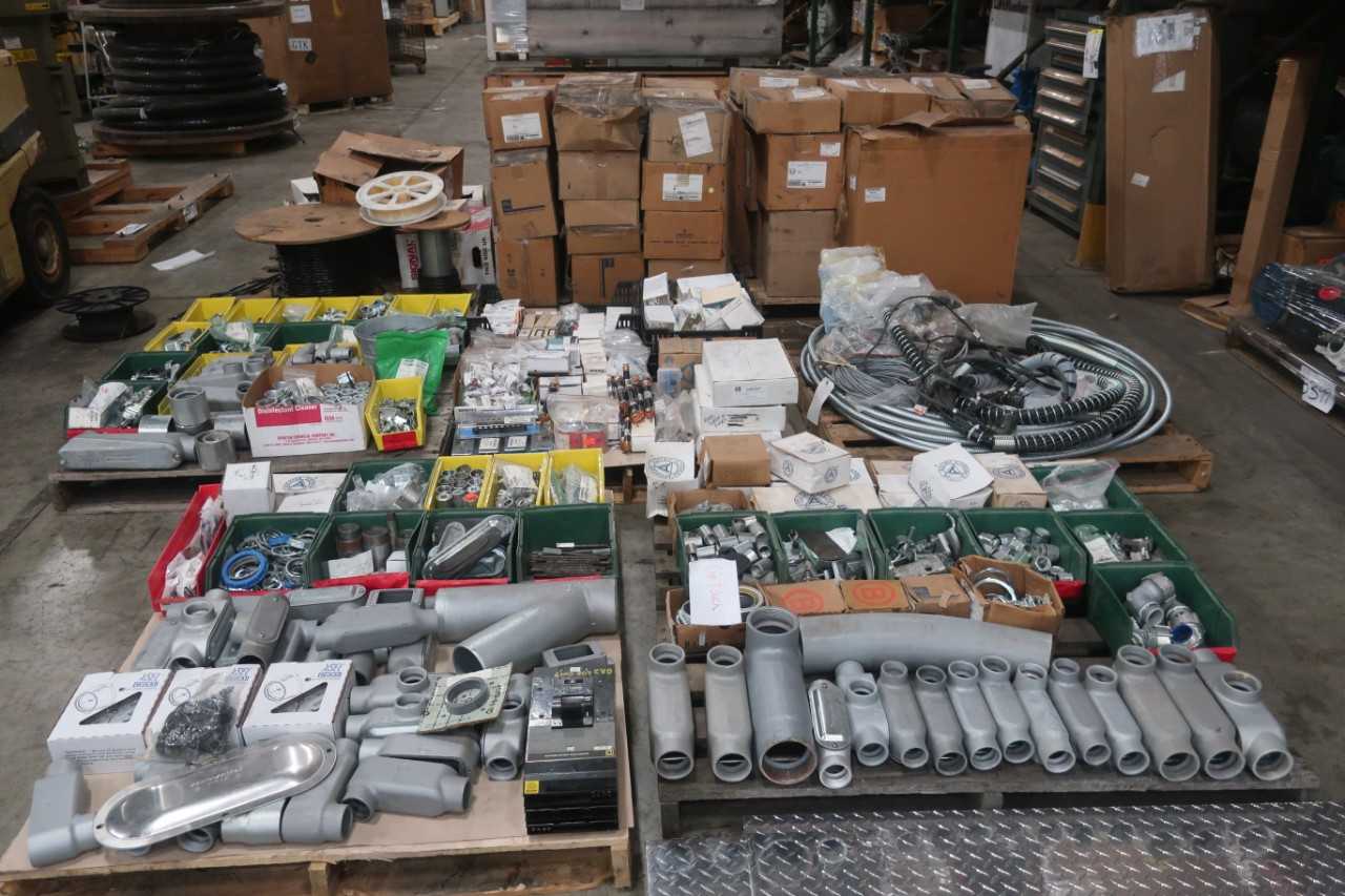 8 PALLETS OF ASSORTED ELECTRICAL EQUIPMENT - ELECTRICAL COMPONENTS