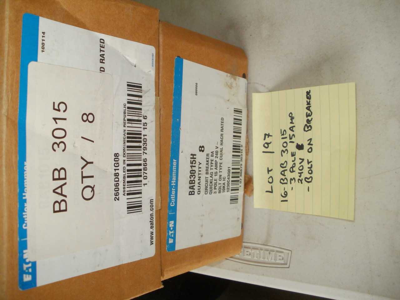 EATON BAB3015 BREAKERS (QTY. 16 - CIRCUIT BREAKERS
