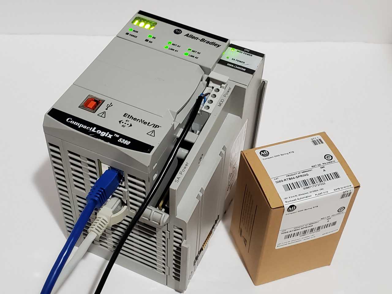 Allen Bradley CompactLogix 5069-L340ERM Plus Brand new 5069-RTB64 Spring - AUTOMATION & CONTROLS