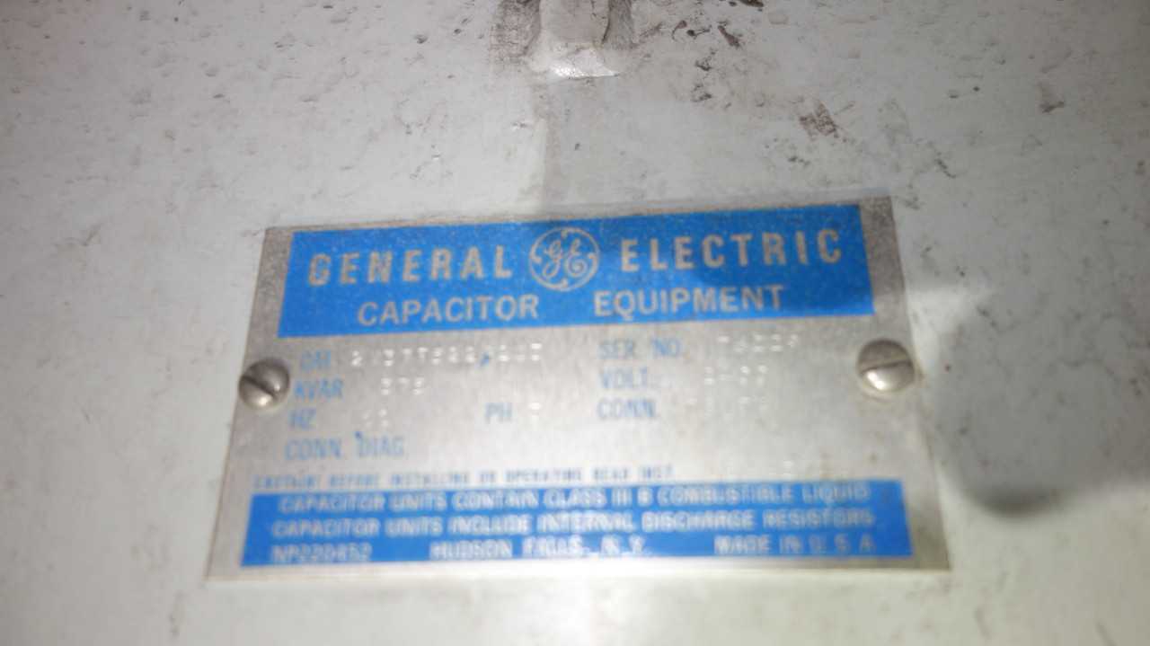 LOT OF 2 GE 125KVAR 2400V-AC DIELEKTROL CAPACITORS - CAPACITORS