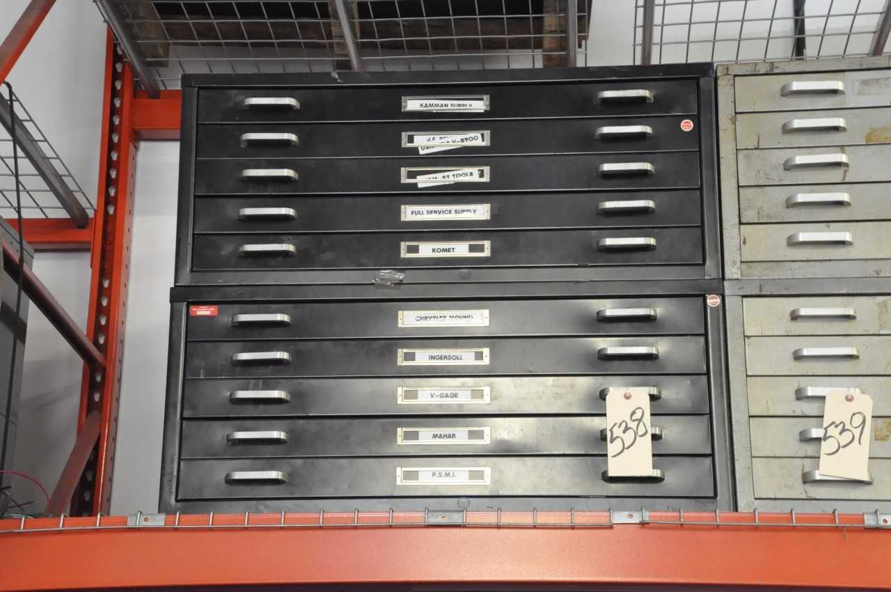10-Drawer Print File Cabinet, (Located on Upper Shelf of Pallet Racking) - TOOL STORAGE