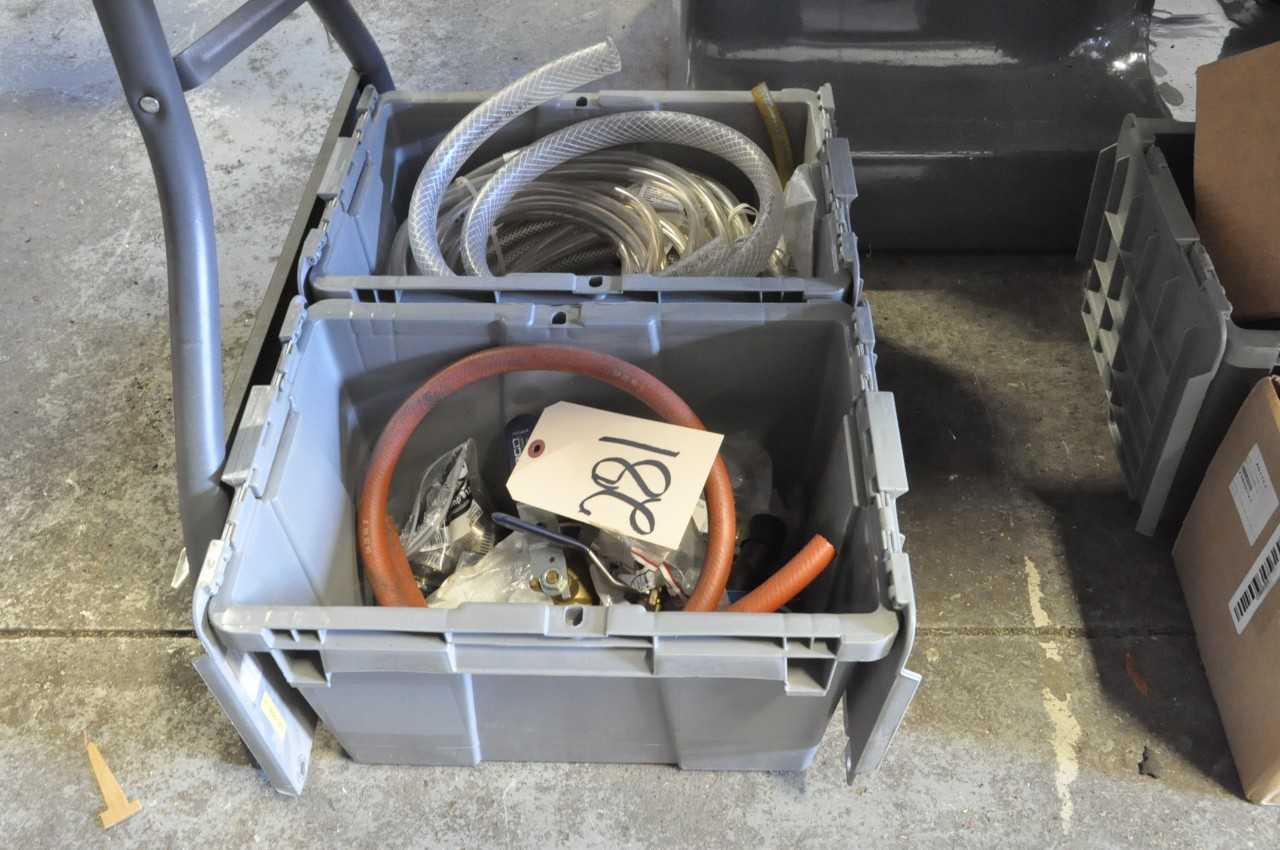 Lot-Asst'd Shop Maintenance in (2) Totes Under (1) Table - ELECTRIC POWER TOOLS
