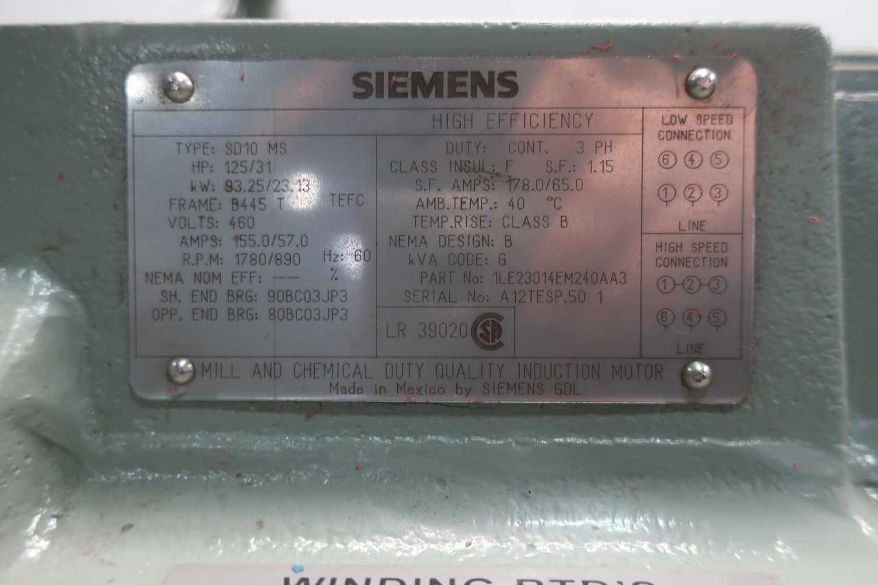SIEMENS AC MOTOR - ELECTRIC MOTORS