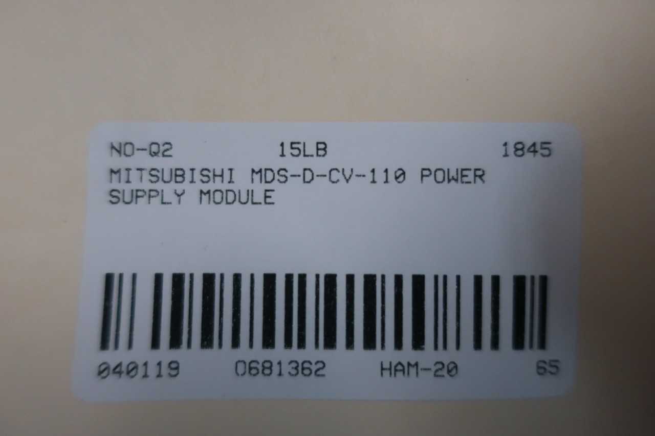MITSUBISHI MDS-D-CV-110 POWER SUPPLY MODULE - AUTOMATION & CONTROLS