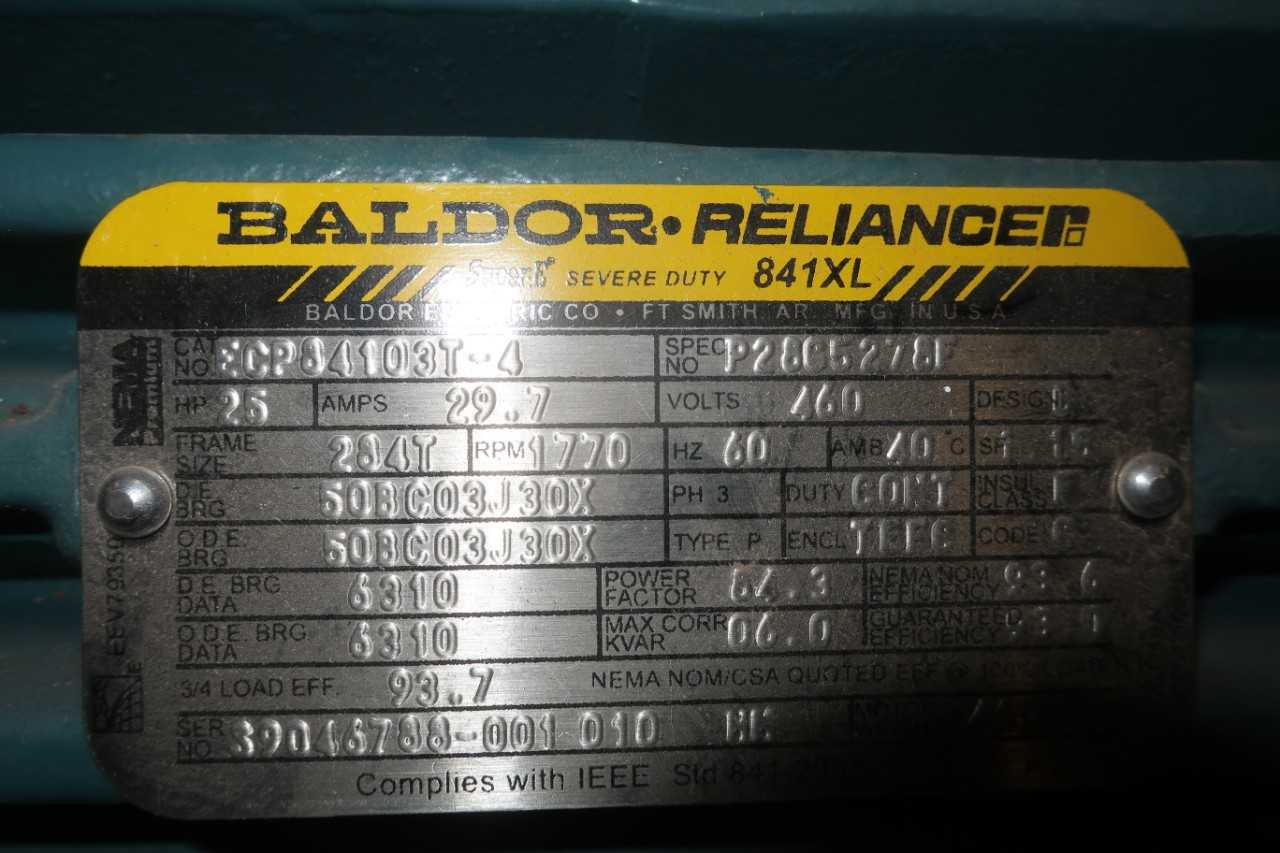 BALDOR ECP84103T-4 MOTOR 25HP 284T 1770RPM 460V 3PH - ELECTRIC MOTORS