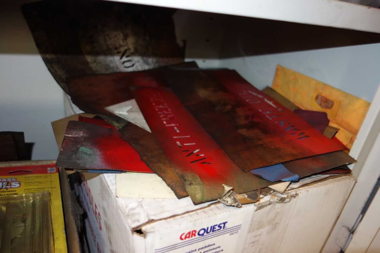 CONTENTS WITH CABINET, ABRASIVE & PAINT SUPPLIES - TOOL STORAGE