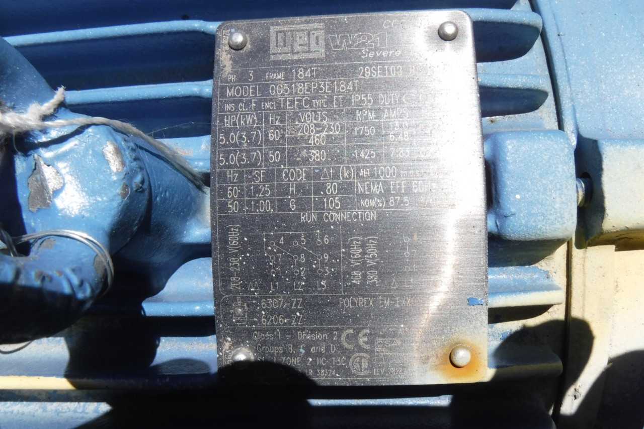 5 HP WEG 1800 RPM 184T Frame Motor Unused - ELECTRIC MOTORS