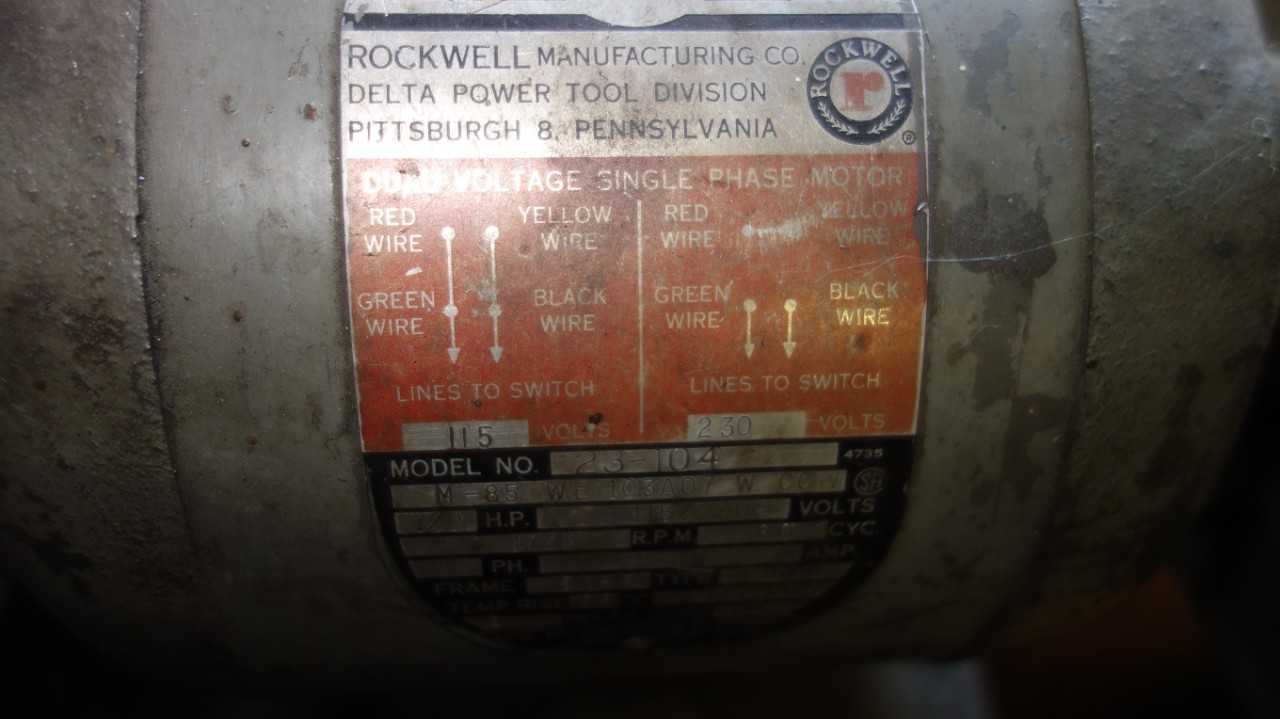 DELTA ROCKWELL 23-104 1/2HP BENCH GRINDER - BENCH GRINDERS