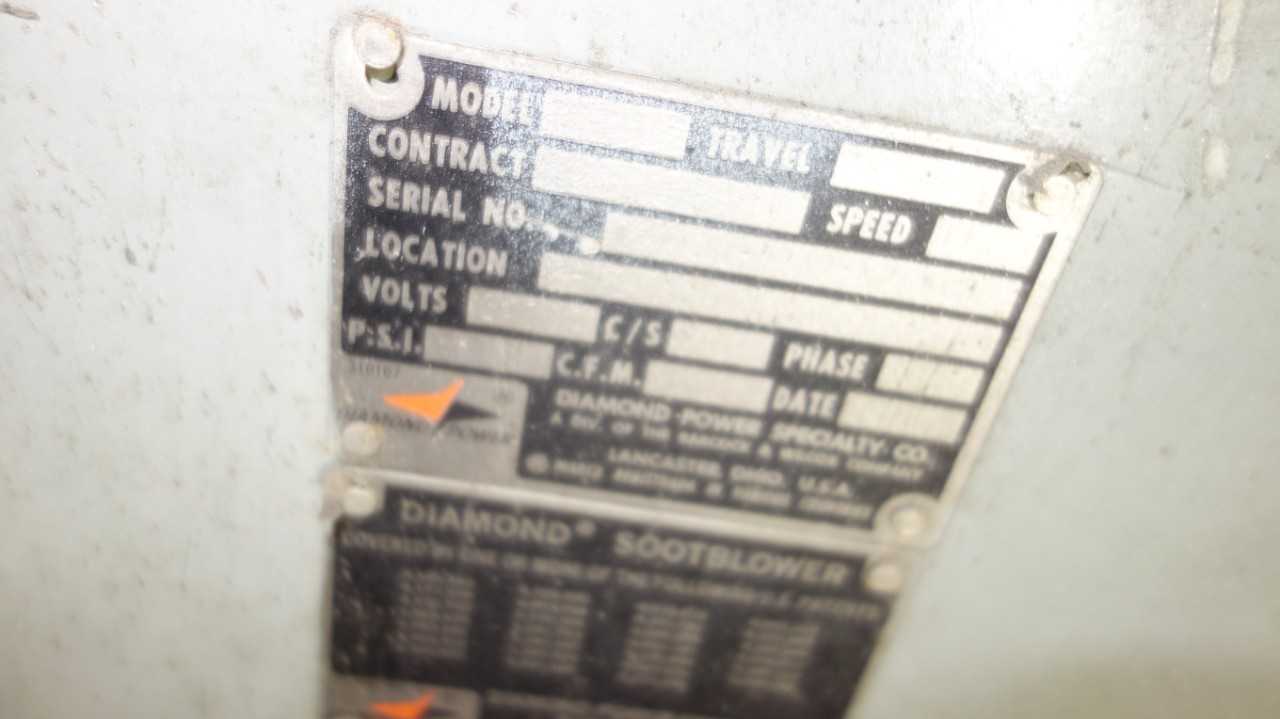 LOT OF 4 DIAMOND POWER IK600 300PSI 240V-AC SOOTBLOWER - PROCESS EQUIPMENT