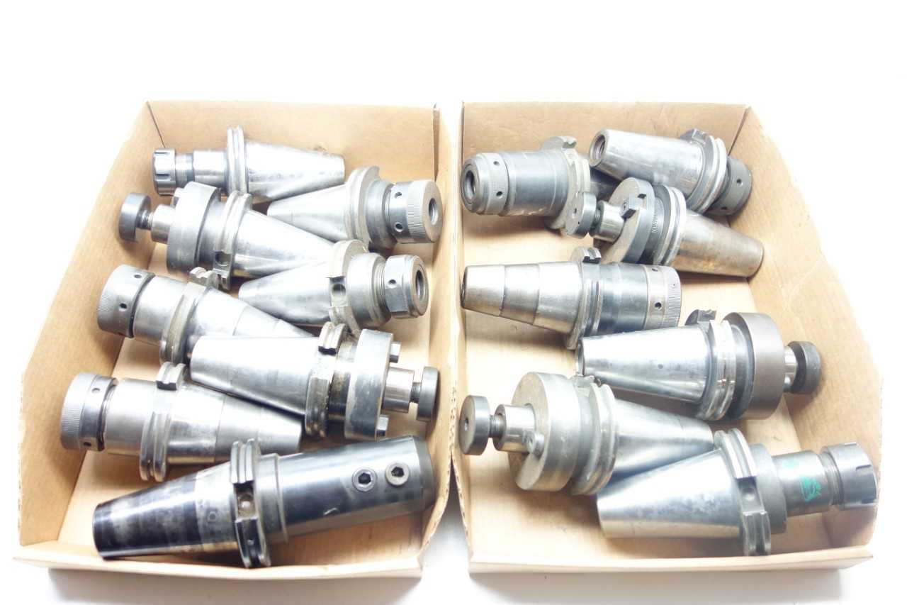 LOT OF ASSORTED CAT50 TOOL HOLDERS - LYNDEX - MACHINING ACCESSORIES & TOOLING