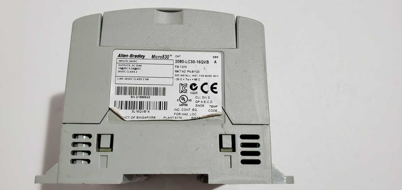 Allen Bradley Micro 830 2080-LC30-16QVB PLC - AUTOMATION & CONTROLS