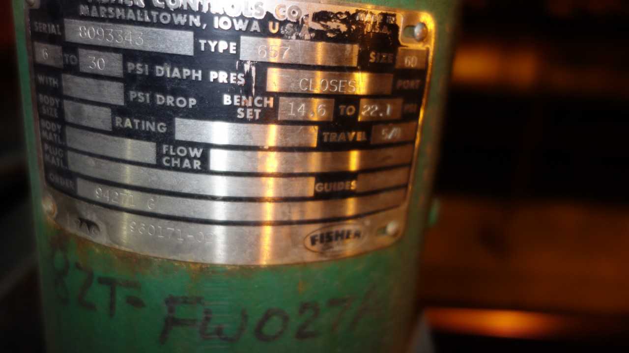 LOT OF 2 FISHER 657 STEEL CONTROL VALVE W/ 3590 POSITIONER - CONTROL VALVE