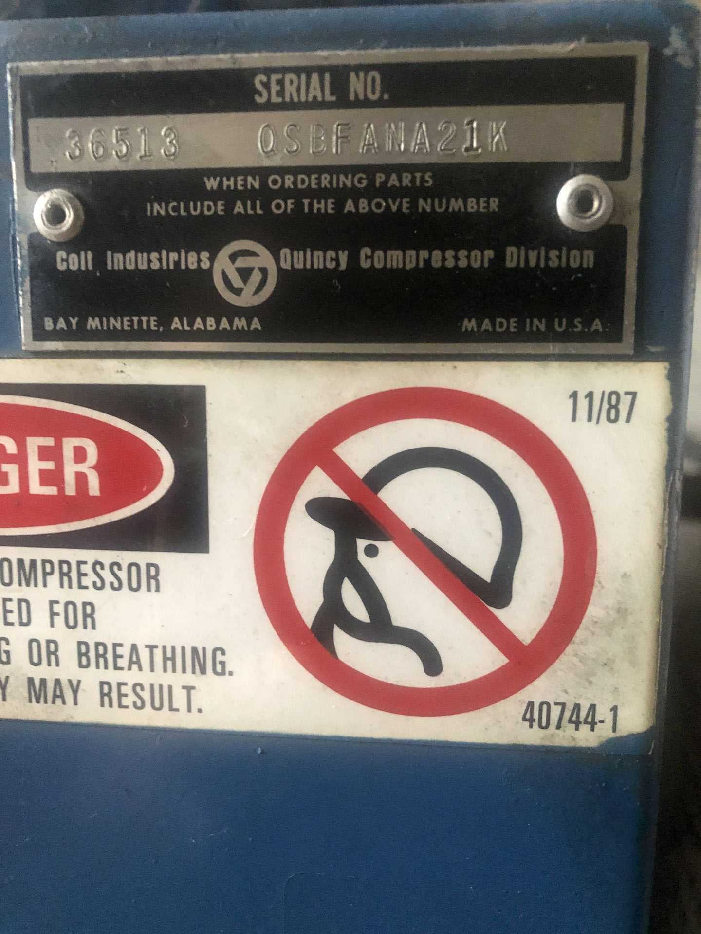 Quincy 5K256AL2689 Air Compressor - AIR COMPRESSORS