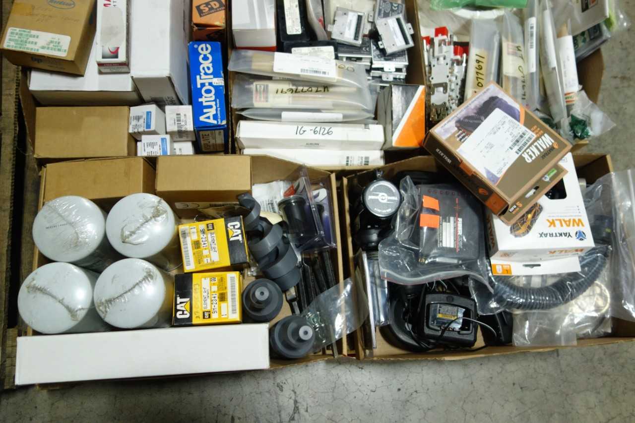 4 PALLETS OF ASSORTED MISCELLANEOUS INDUSTRIAL SURPLUS - ELECTRICAL COMPONENTS