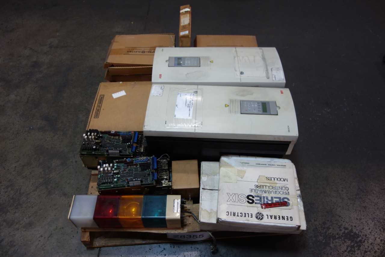 1 PALLET OF ASSORTED ELECTRICAL- AC MOTOR DRIVES, SERVO CONTROLLER- ABB, YASKAWA - MOTOR DRIVES
