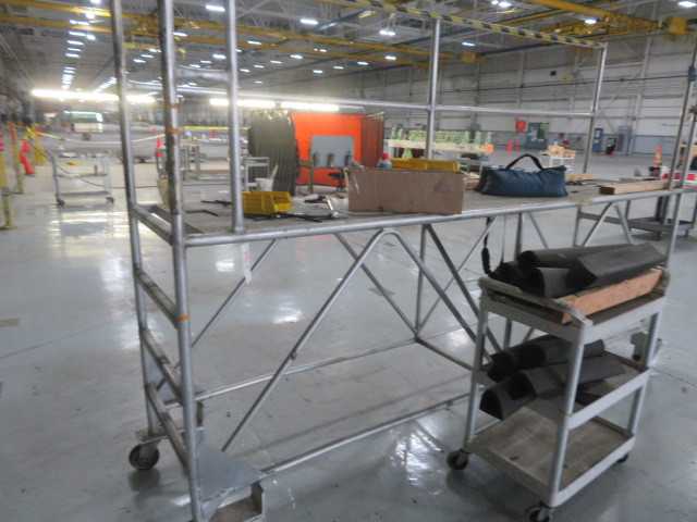 Aluminum Platform on wheels approx. 8' long - MISCELLANEOUS
