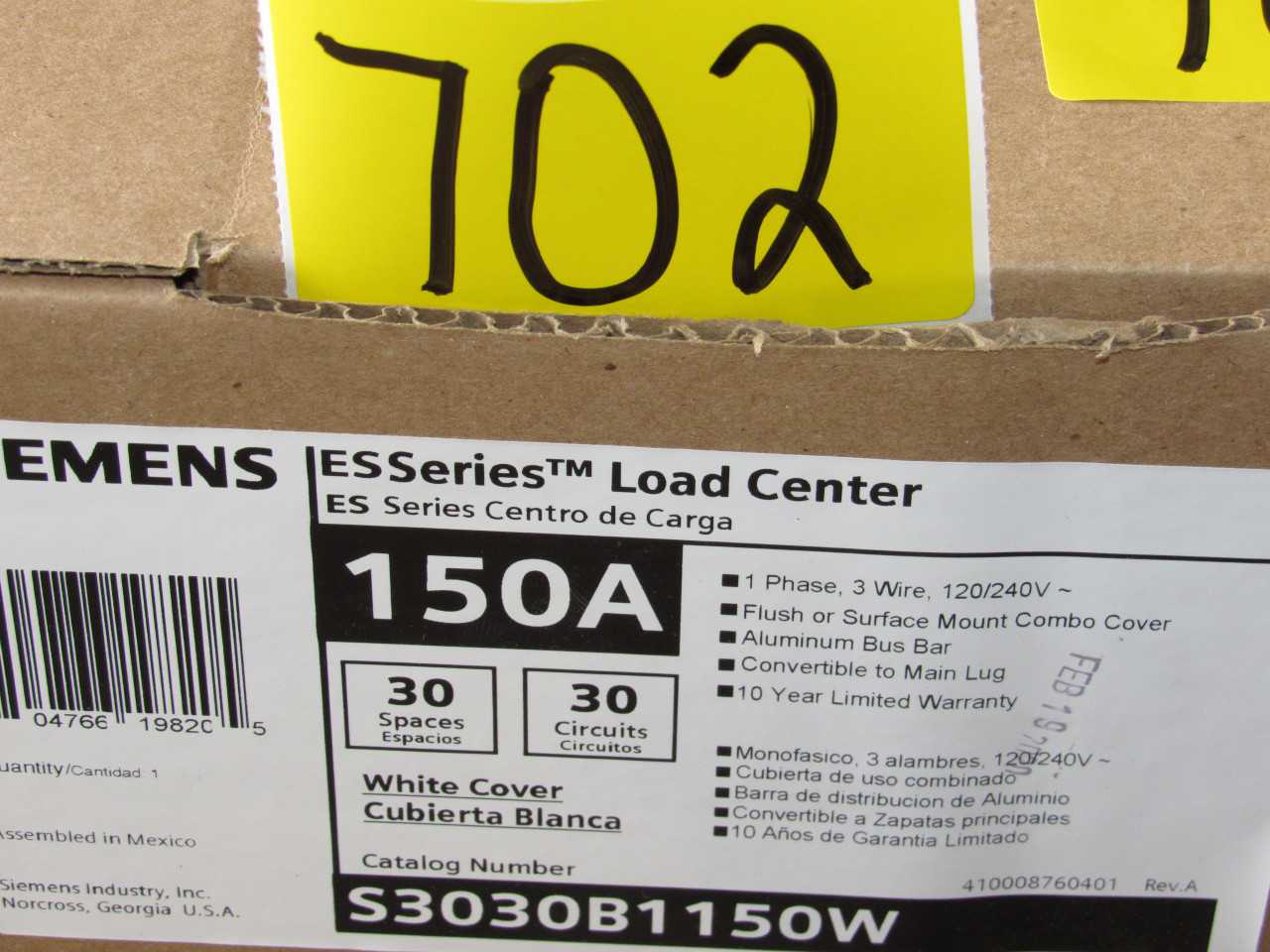 Siemens Load Centers - MACHINING ACCESSORIES & TOOLING