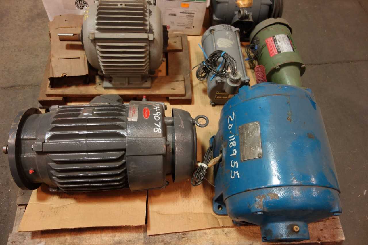 1 PALLET OF ASSORTED ELECTRIC AC MOTORS- WESTINGHOUSE, US MOTORS, LOUIS ALLIS - ELECTRIC MOTORS