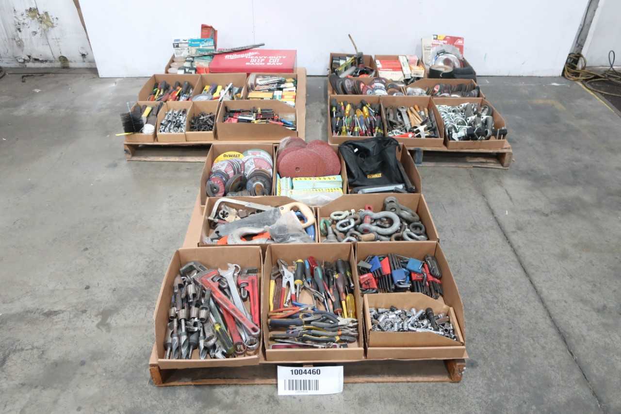 3 PALLETS OF ASSORTED HAND TOOLS, PARTS AND ACCESSORIES - HAND TOOLS