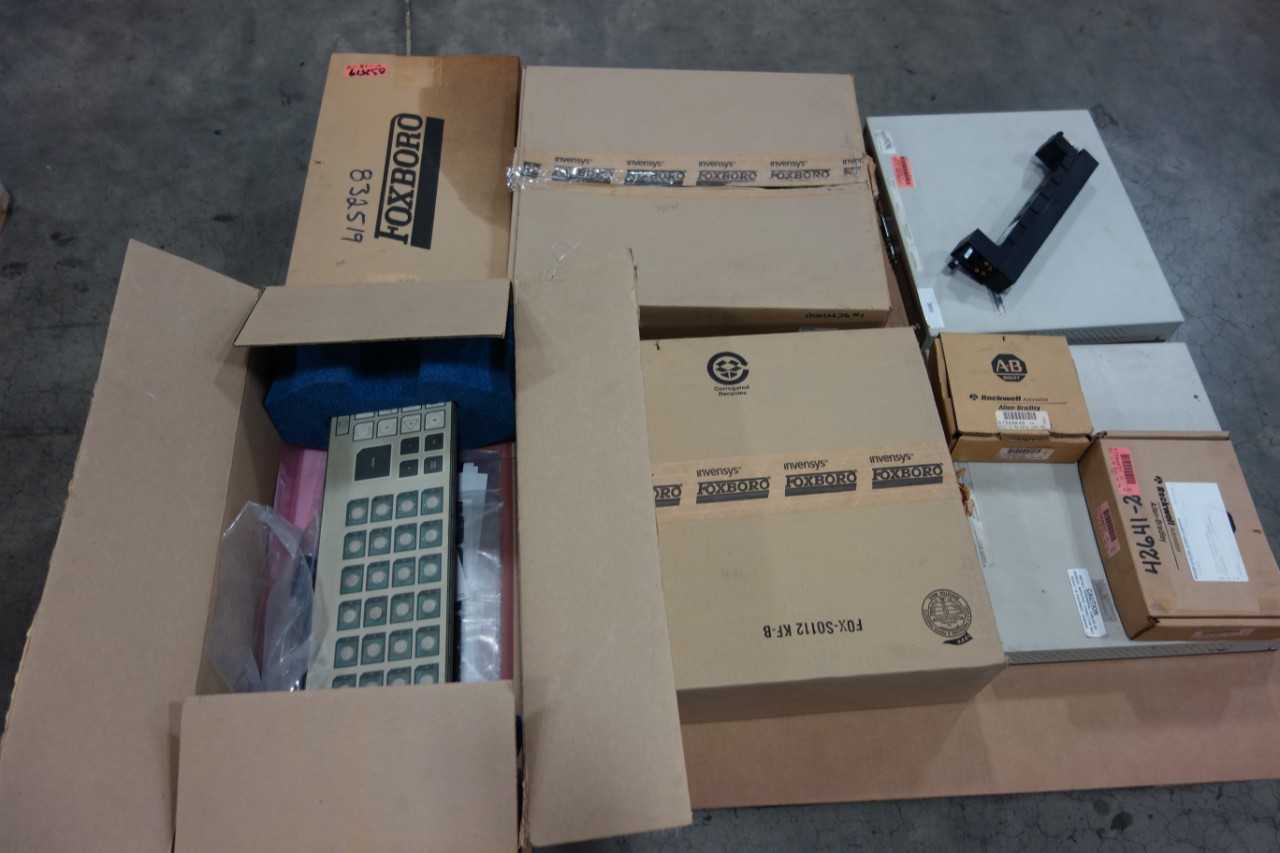 1 PALLET OF ASSORTED ELECTRICAL- INPUT MODULE, OUTPUT MODULE, INTERFACE MODULE, INTERFACE PANELS PARTS & ACCESSORY- FOXBORO, ALLEN BRADLEY - AUTOMATION & CONTROLS