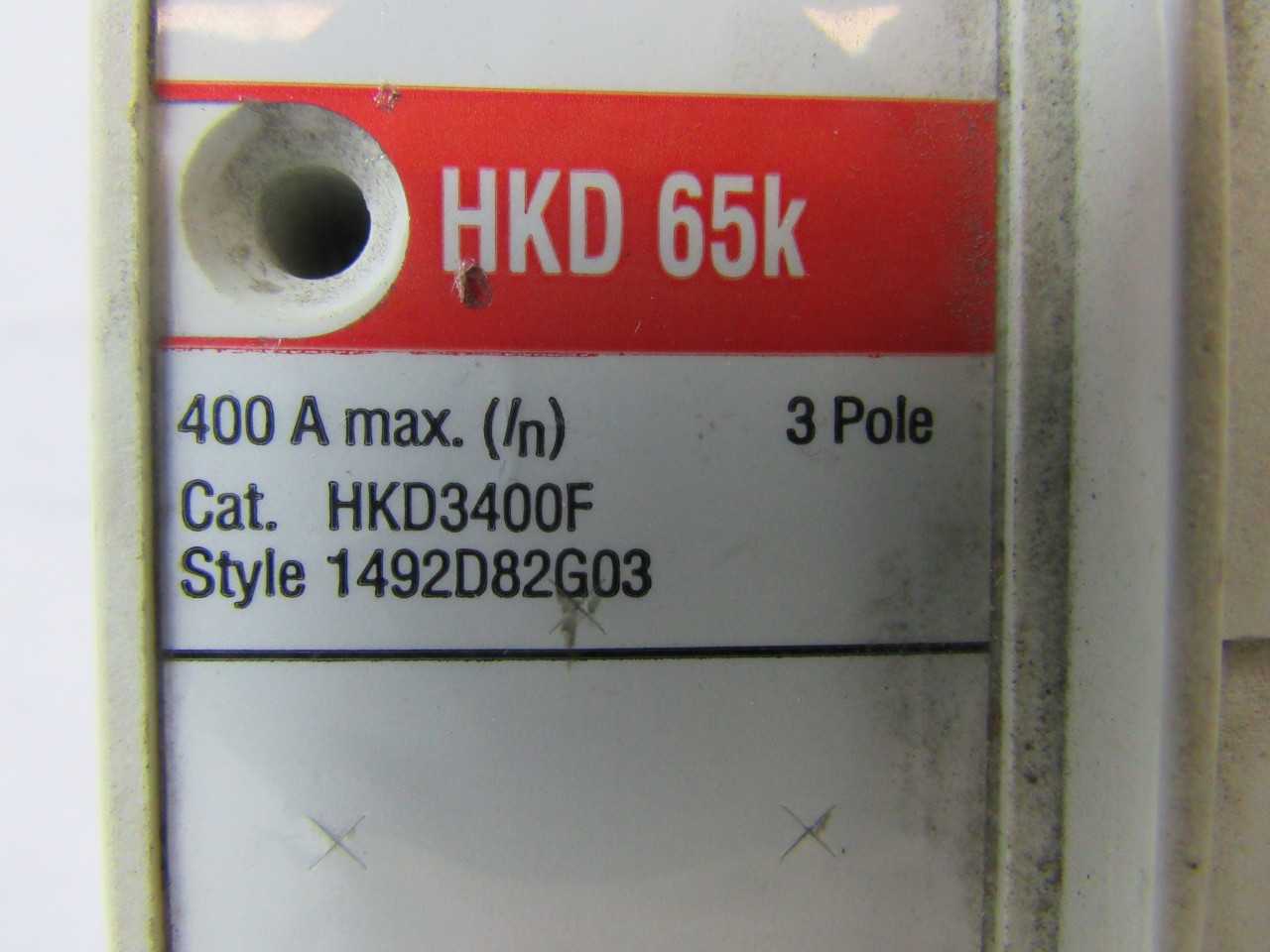 Quantity of 1x HKD3400F 3P 400A 600VAC Molded Case Circuit Breakers - CIRCUIT BREAKERS