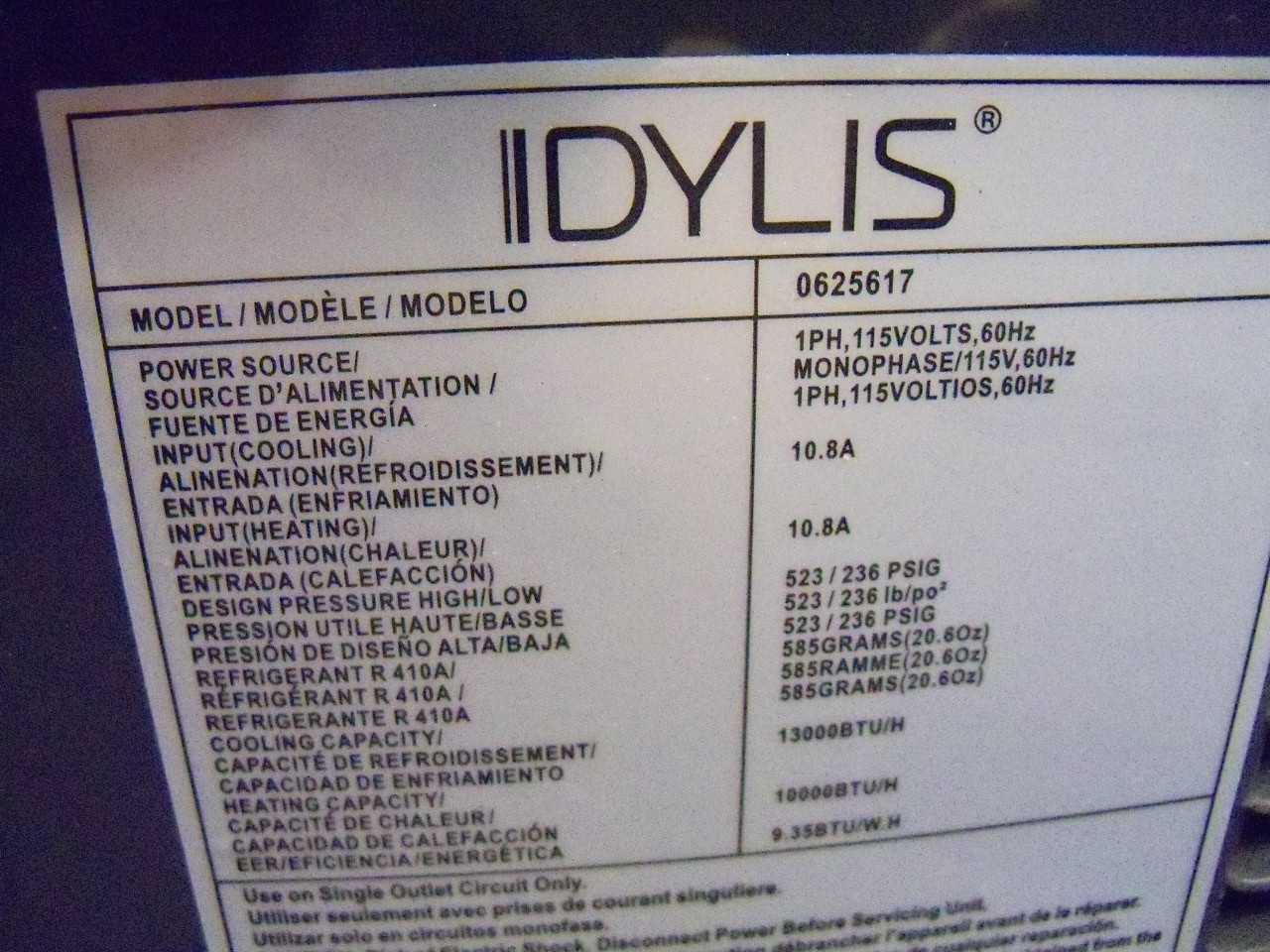 IDYLIS Model 0625617 Portable AC - MACHINING ACCESSORIES & TOOLING
