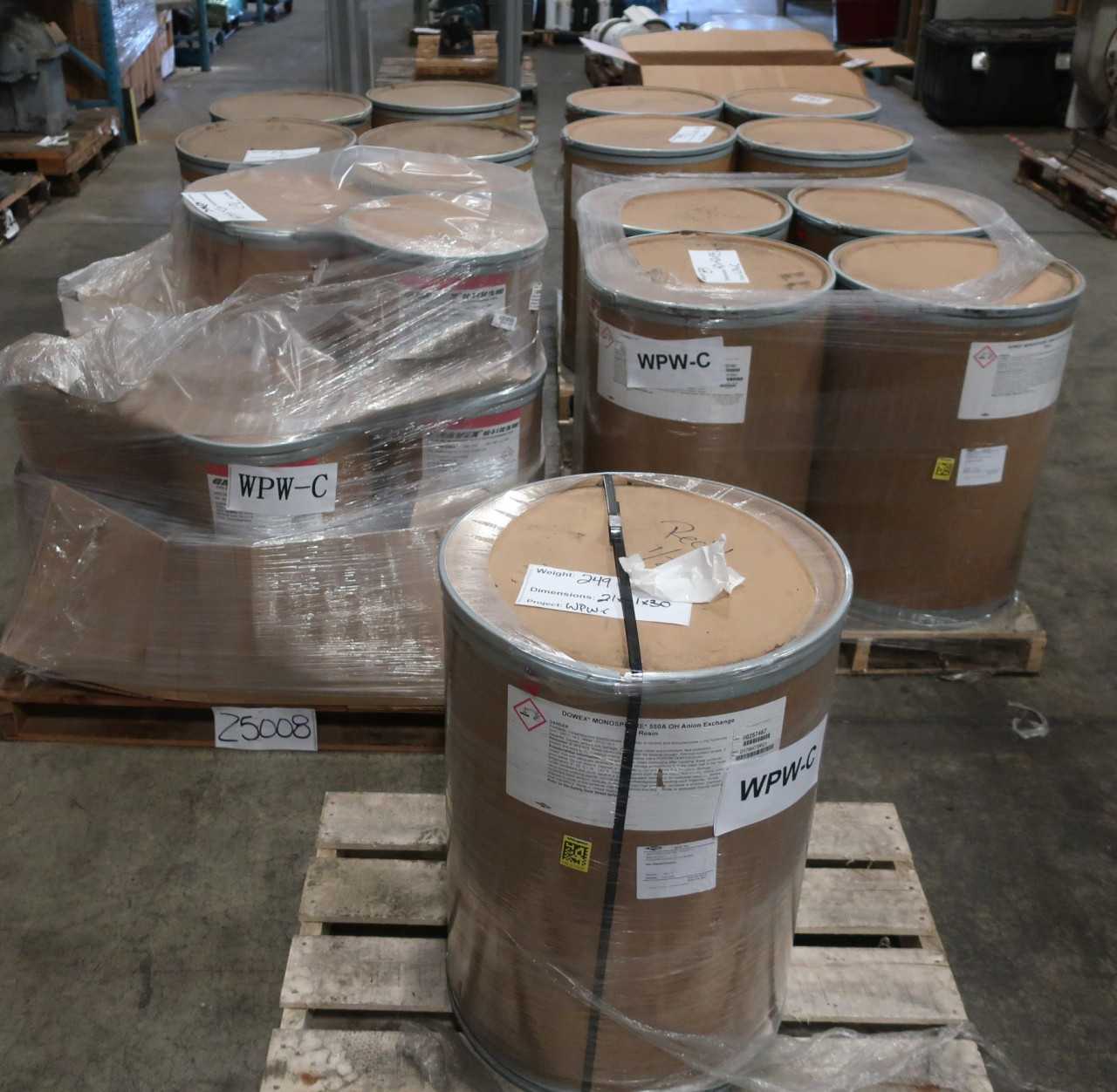 5 PALLETS OF NEW ASSORTED BARRELS OF RESIN - MISCELLANEOUS