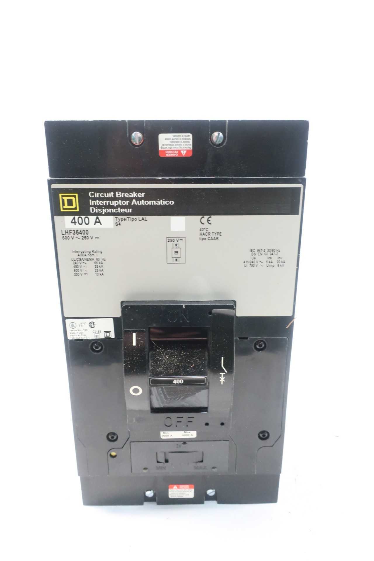 SQUARE D LHF36400 MOLDED CASE CIRCUIT BREAKER 3P 400A AMP 600V-AC - CIRCUIT BREAKERS