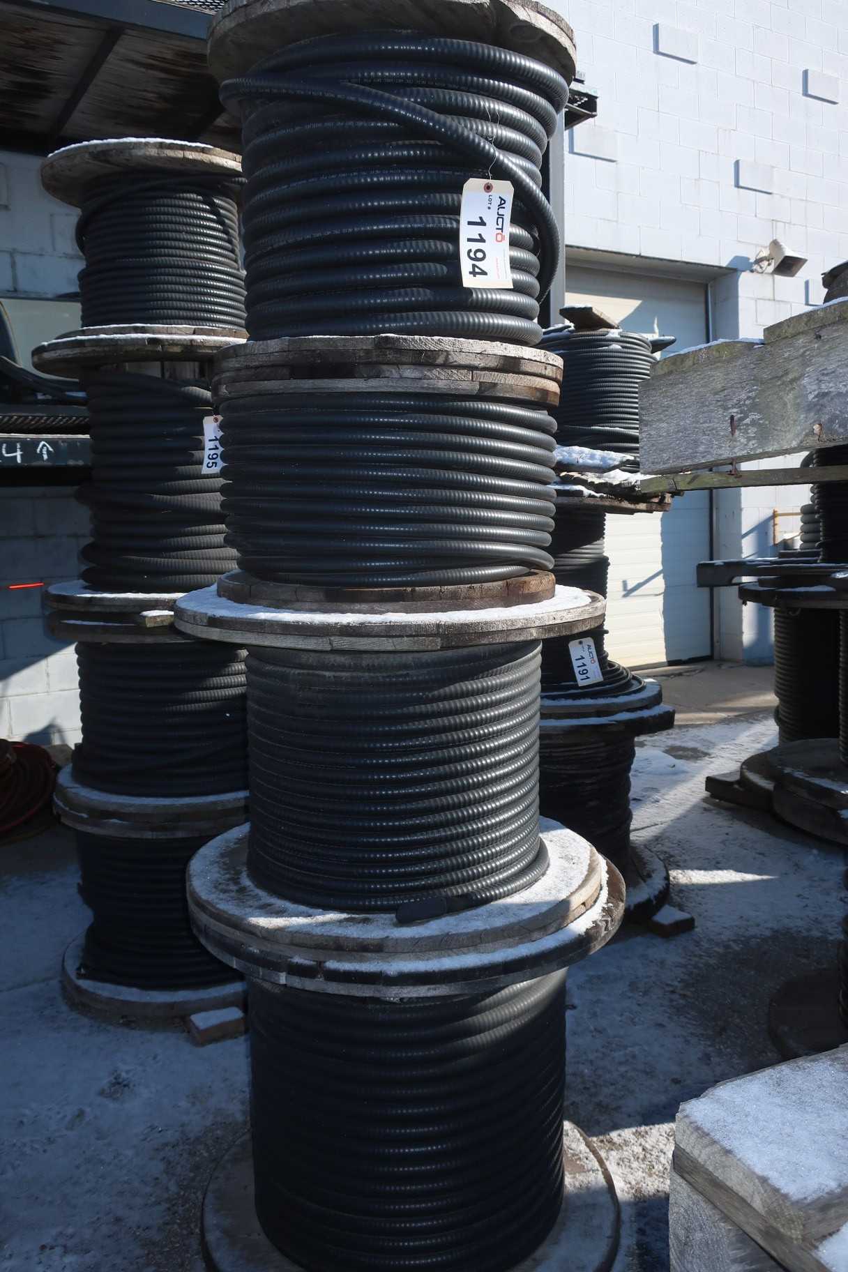 4 SPOOLS OF ASSORTED INSULATED  CABLE-WIRE - ELECTRICAL COMPONENTS