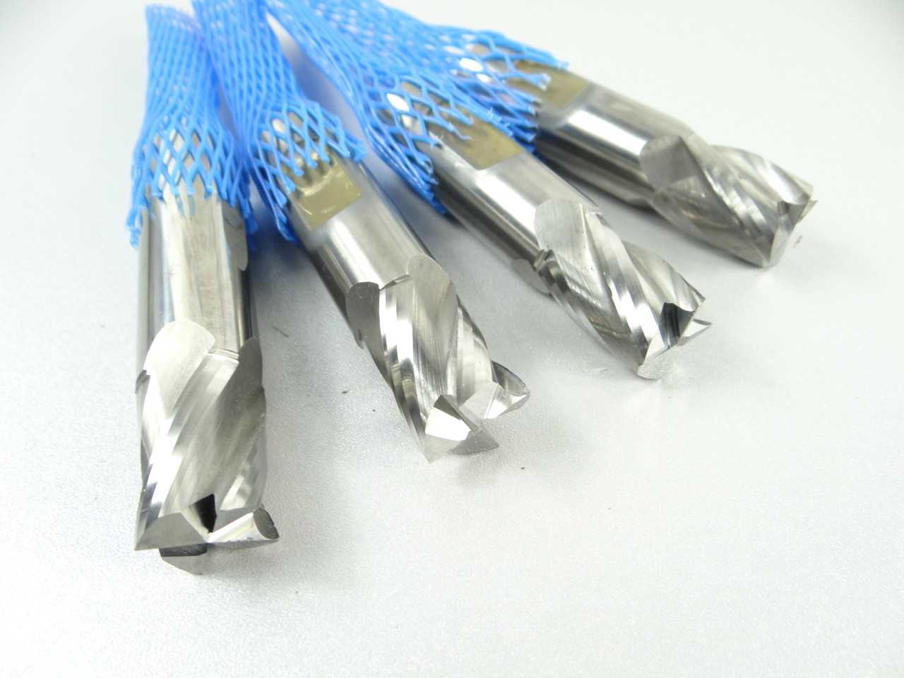 Lot of 4 Solid Carbide 4 Flute End Mills - MACHINING ACCESSORIES & TOOLING