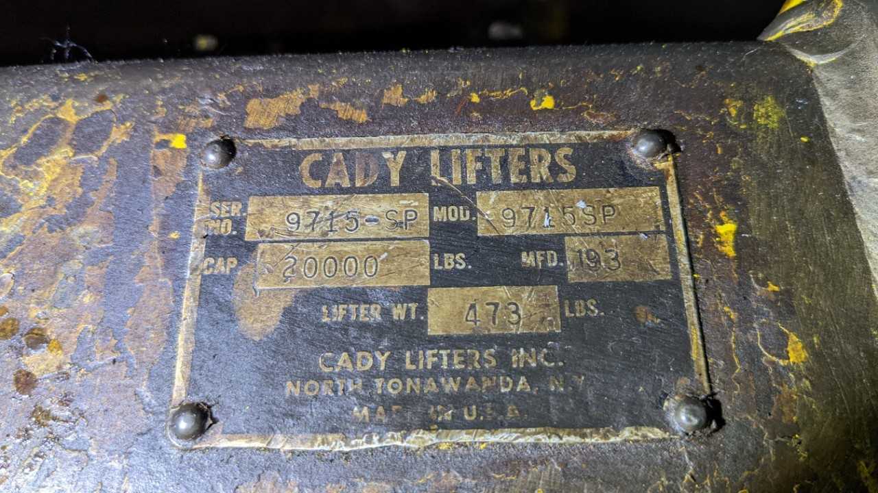 Lot of 2  20,000lbs coil lifters with stands model 9789LCD Cady lifters - MACHINING ACCESSORIES & TOOLING