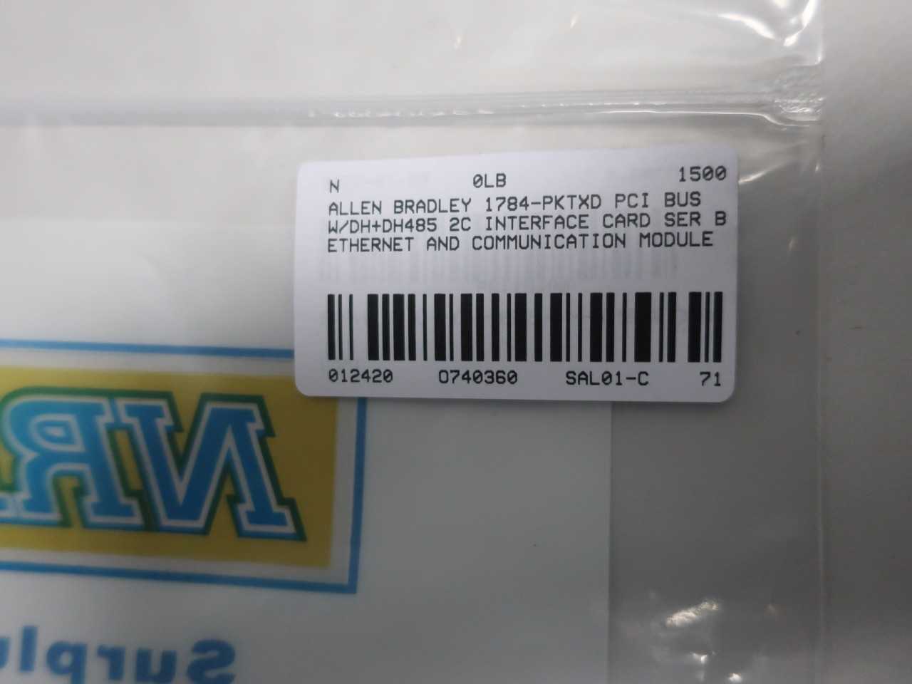 ALLEN BRADLEY 1784-PKTXD PCI BUS W/DH+DH485 2C INTERFACE CARD SER B ETHERNET AND COMMUNICATION MODULE - AUTOMATION & CONTROLS