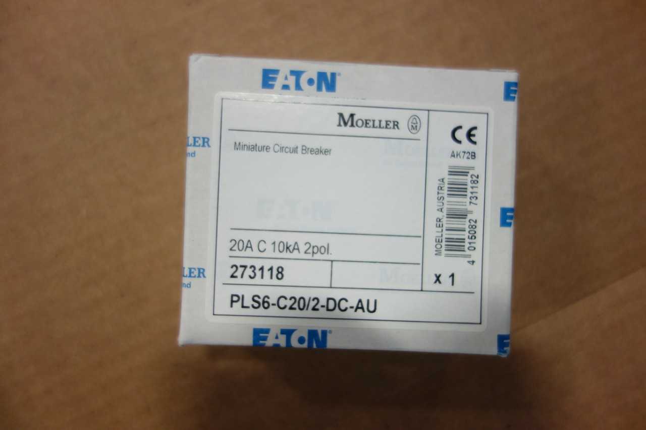 LOT OF EATON MOELLER CIRCUIT BREAKERS 2 POLE 20 AMP 10KA DC\ RATED PLS6-C20/2DC - CIRCUIT BREAKERS