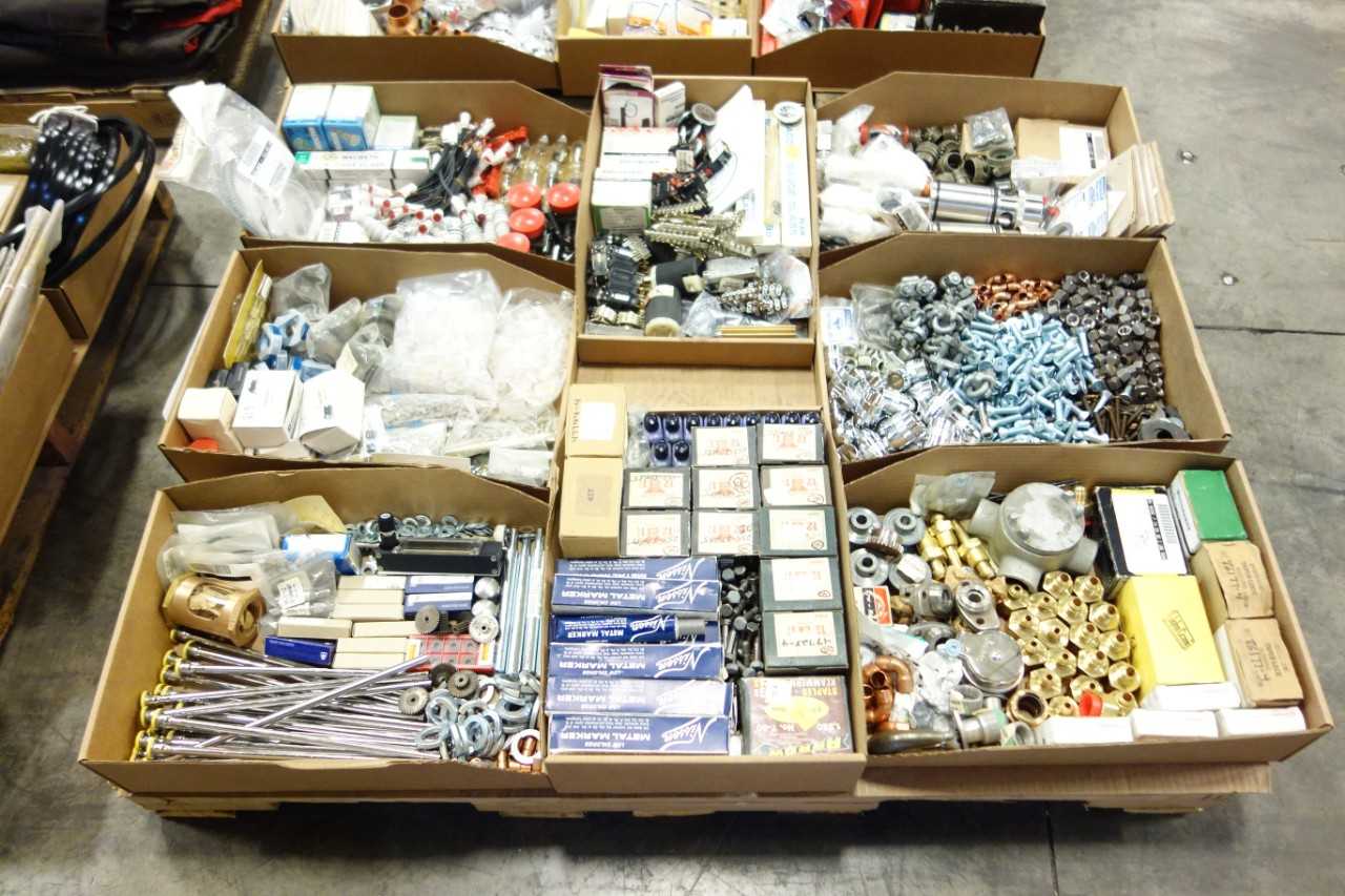 4 PALLETS OF ASSORTED MISCELLANEOUS INDUSTRIAL SURPLUS - ELECTRICAL COMPONENTS
