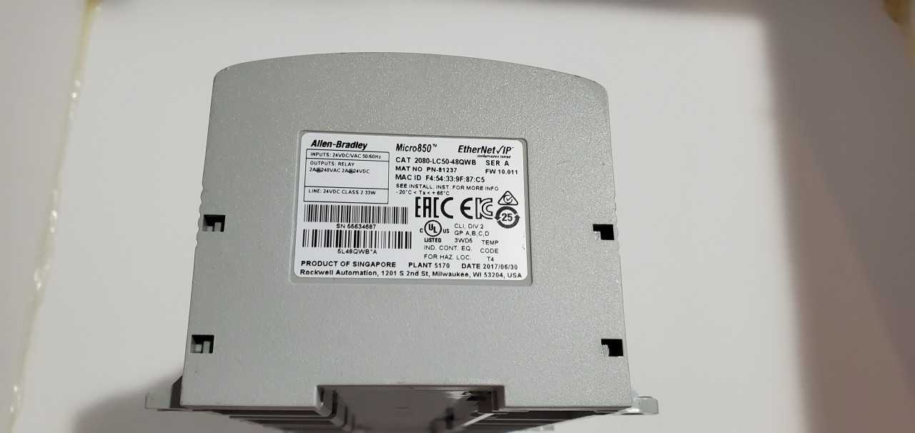Allen Bradley Micro 850 2080-LC50-48QWB PLC - AUTOMATION & CONTROLS