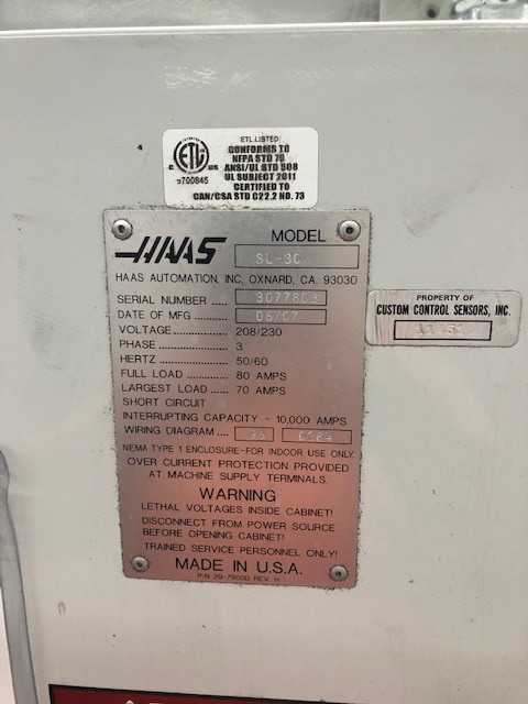 2007 Haas SL-30 W Servo Bar 300 - MISCELLANEOUS
