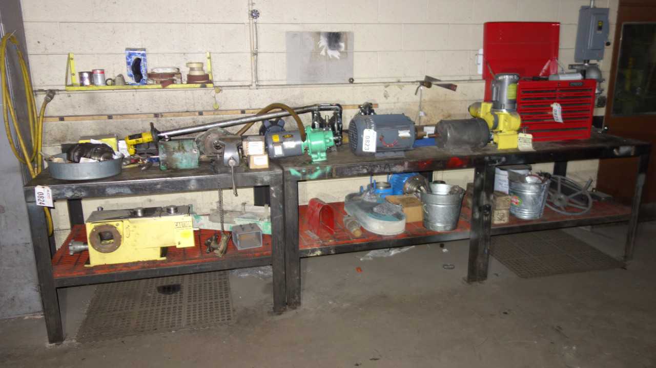 CONTENTS OF 3 TABLES - MOTORS, PUMPS (EXCLUDES VISE) - MISCELLANEOUS