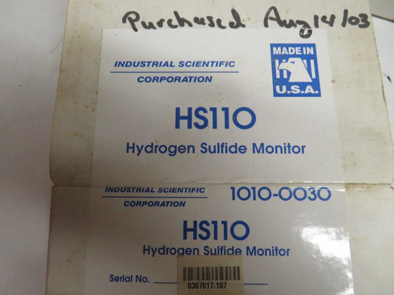 LOT OF 3 INDUSTRIAL SCIENTIFIC CORPORATION HS11O HS110 1010-0030 HYDROGEN SULFIDE MONITOR - ELECTRIC POWER TOOLS