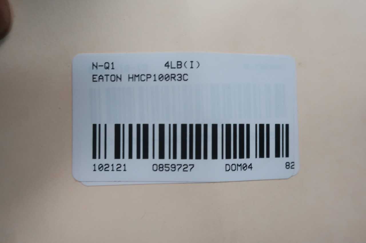 EATON HMCP100R3C 3P 100A AMP 600V-AC MOLDED CASE CIRCUIT BREAKER - CIRCUIT BREAKERS