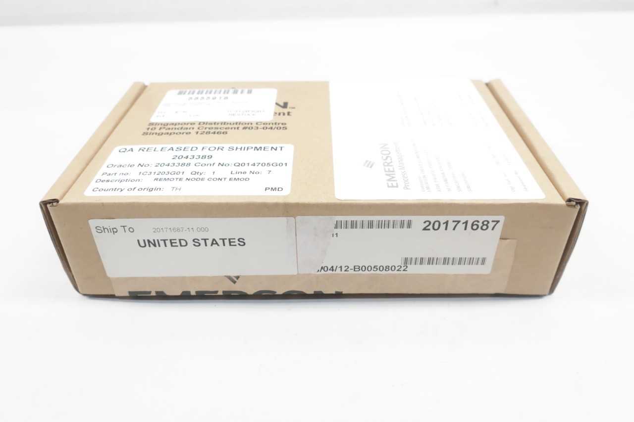 EMERSON 1C31203G01 REMOTE NODE EMOD ASSEMBLY CONTROLLER MODULE - AUTOMATION & CONTROLS
