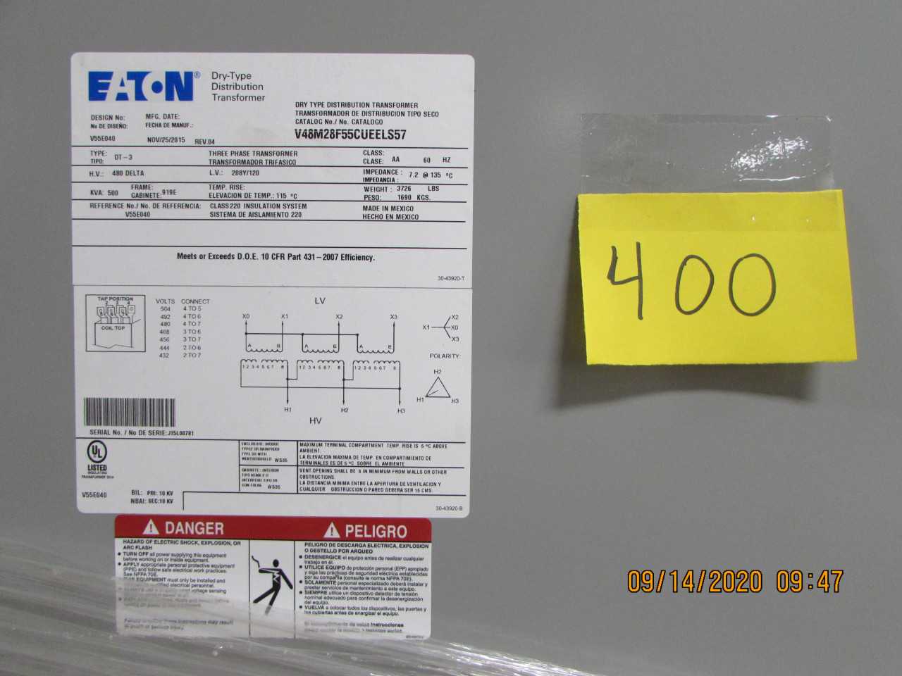 Eaton Dry Type Transformer - CONTROL TRANSFORMERS